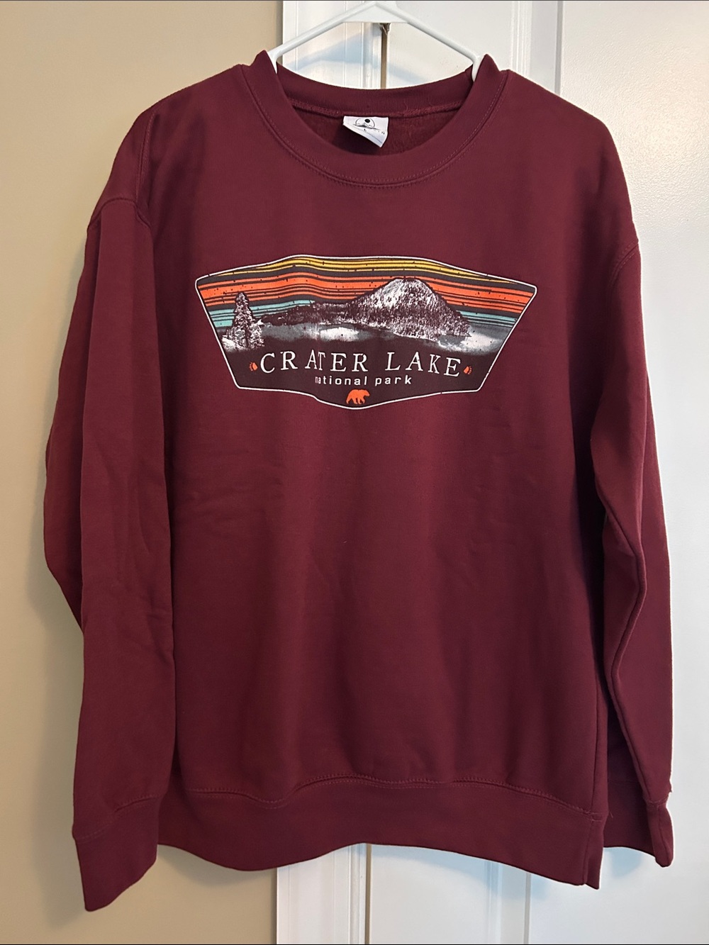 Crater Lake National Park Maroon Crewneck Sweatshirt